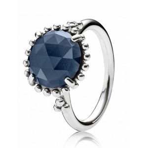 Midnight Blue Crystal Pandora Ring